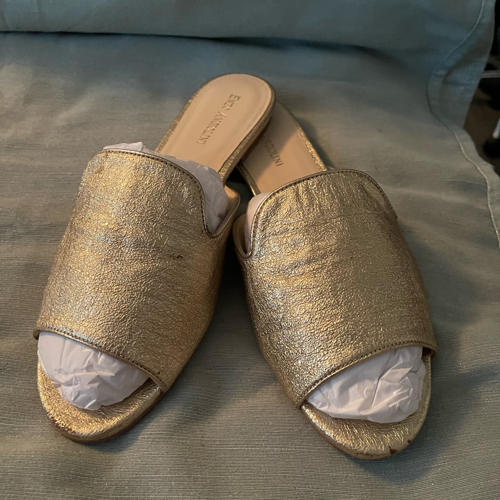 Gold flats size 10